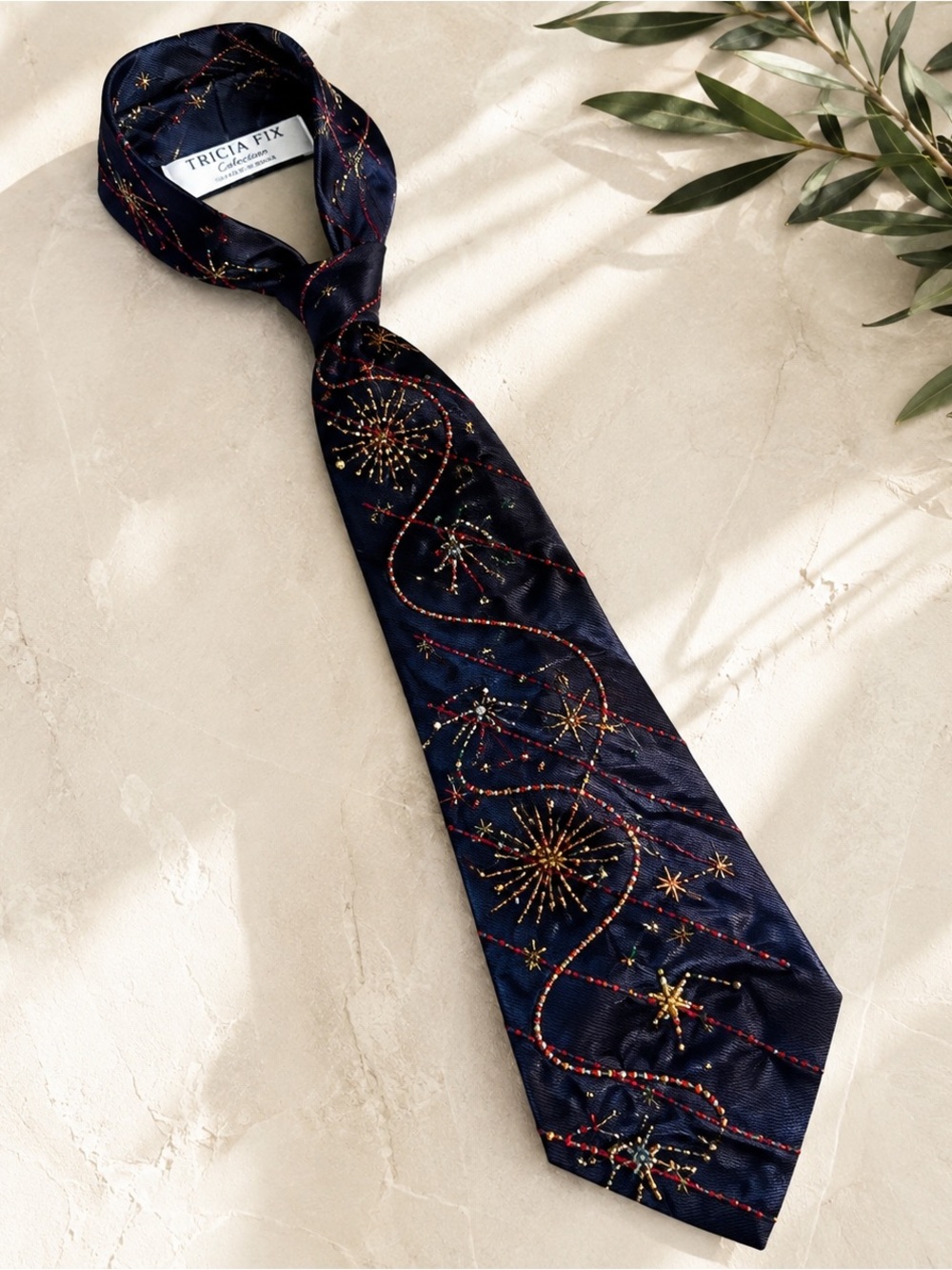Free People x Tricia Fix Celestial Embellished Silk Tie NWT Sold Out Rare